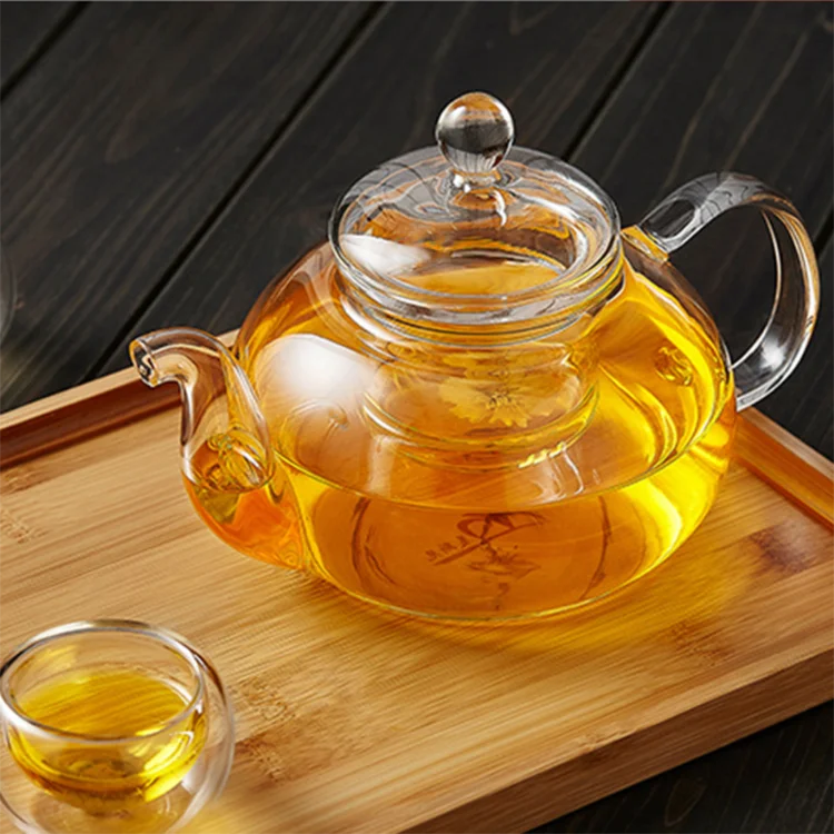 Transparent high borosilicate teapot heat resistant glass tea pot with infuser