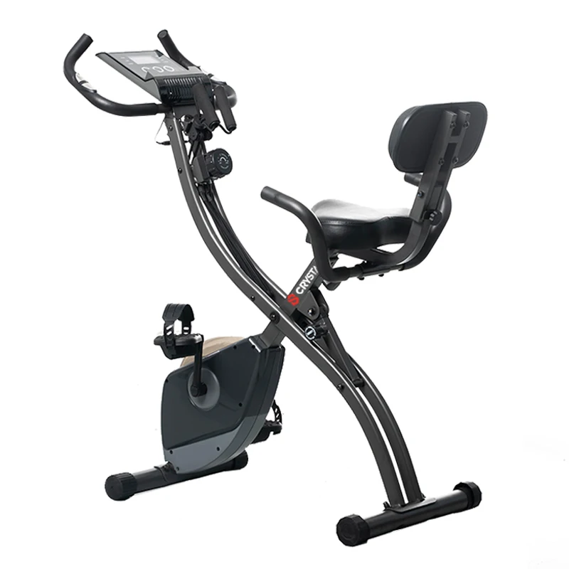 SJ-102 Foldable Magnetic Exercise Bicycles Home Gym Sports Equipment X-Bike with Back Seat ABS Material for Home Use