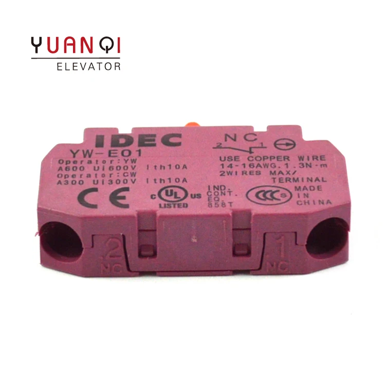 IDEC Button Contact YW-E01 YW-E10 Button Auxiliary Contact Switch Normally Closed Normally Open Elevator Accessories