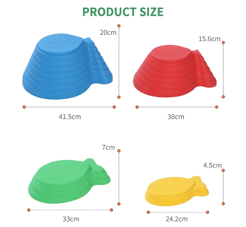 River Stones Stepping Stones - Child-Friendly Balance Blocks Set Made of Non-Slip Durable Plastic Balance Toy