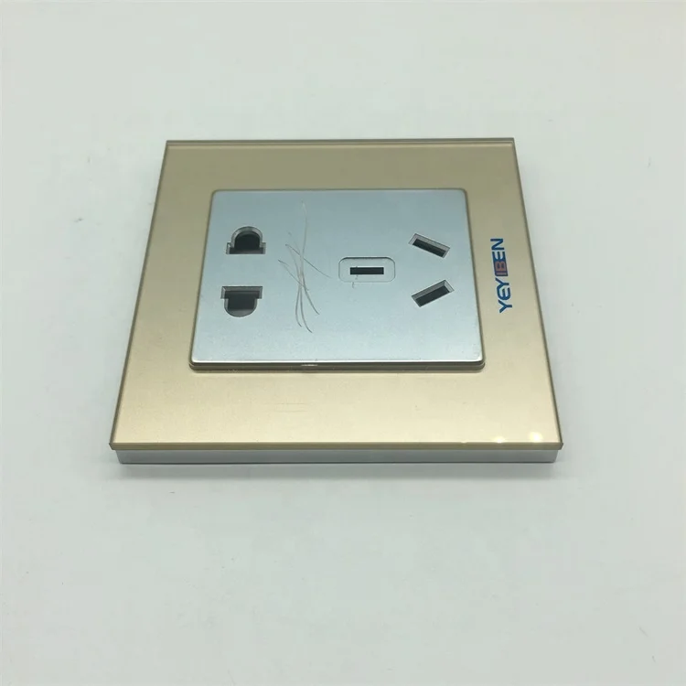 Glass factory customized cnc  oem wall switch glass frame  socket glass panel for electric switches