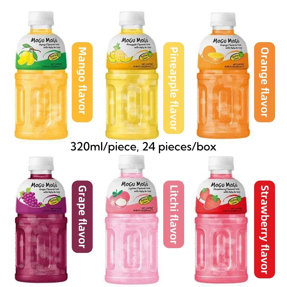 320ml Bottled Thailand Juice Fruity Orange Strawberry Mango Flavor Coconut Pulp Soft Drink Exotic Drinks