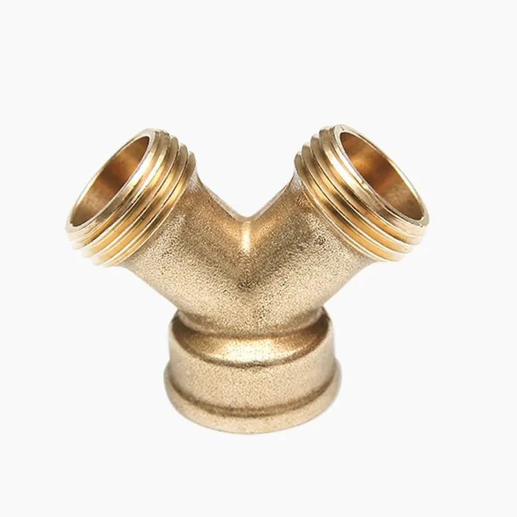 Y-Type Brass Thread Water Tap Adapter Quick Connect Garden Hose Splitter and Connector Steel Metal Water Jacketed Fittings