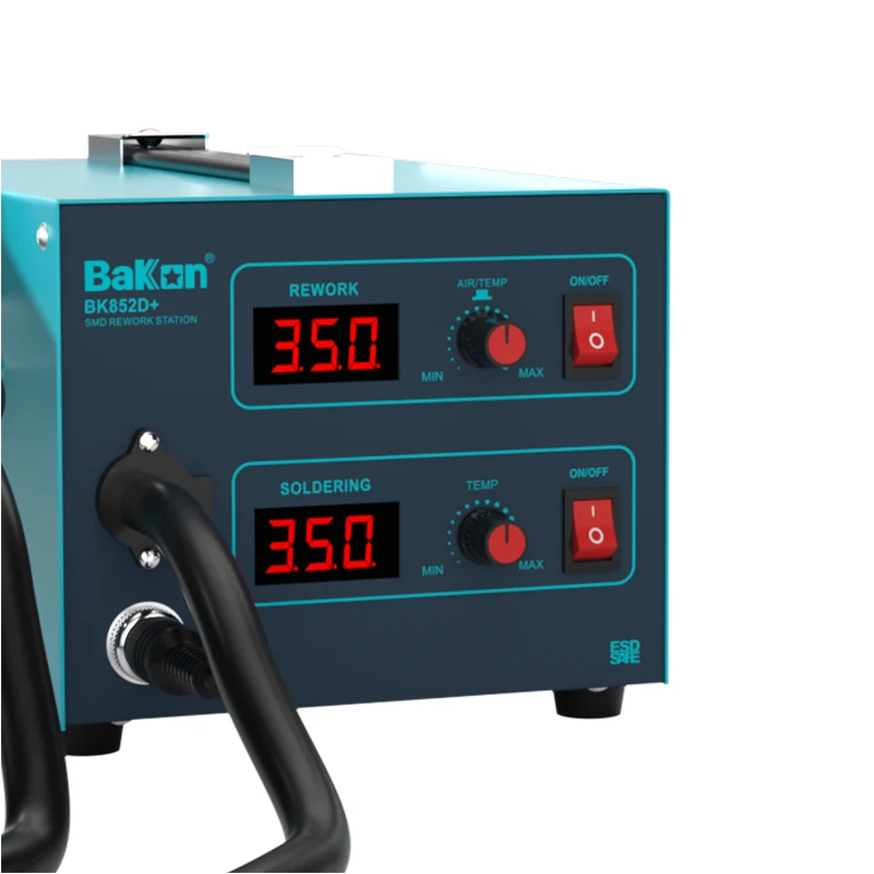 Bakon Ungrade BK852D+ Comprehensive Maintenance Tools Lead Free Soldering Iron Hot Air Gun De-soldering 2 In 1 Rework Station