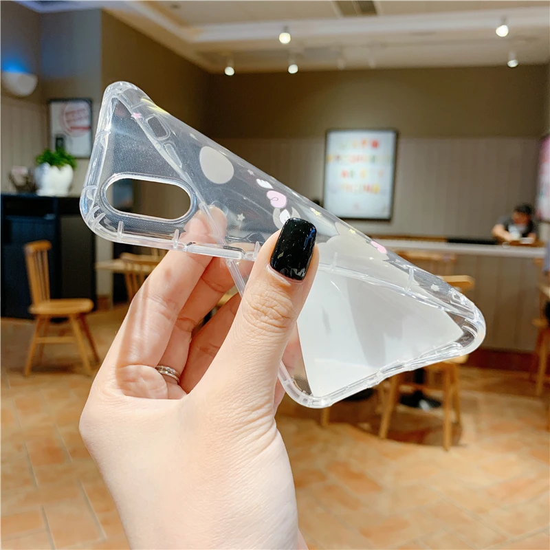 Hot sale new beautiful girl  Phone11 mobile phone shell bag anti-fall 11ProMax  X XS cute transparent mobile phone bags