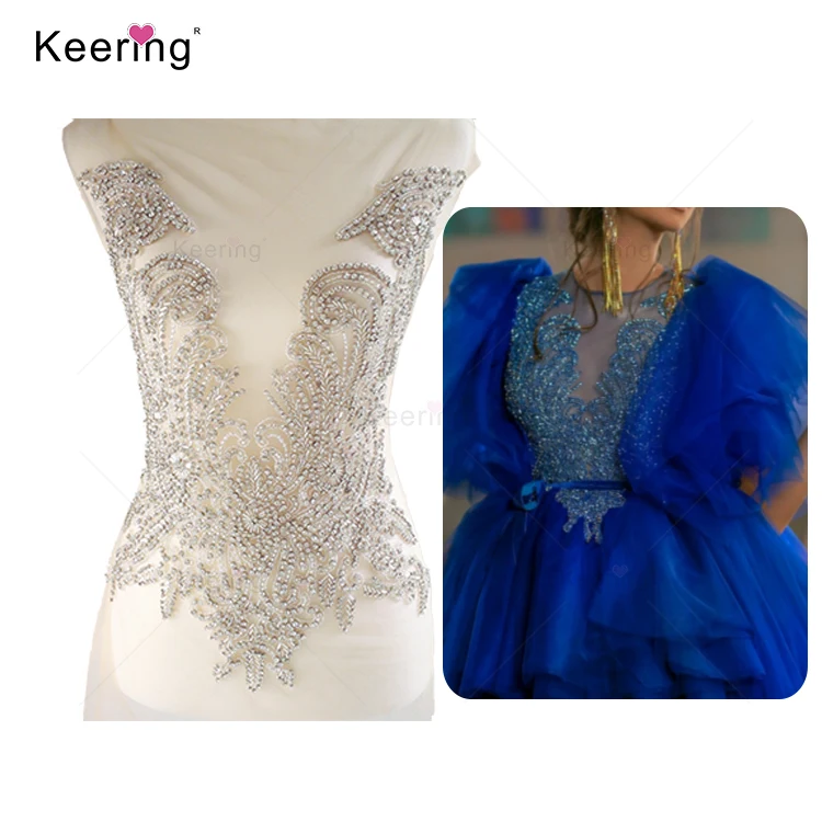 Elegant Fashion bodice applique jewelry Dress Patch For Wedding Dress WDP-054