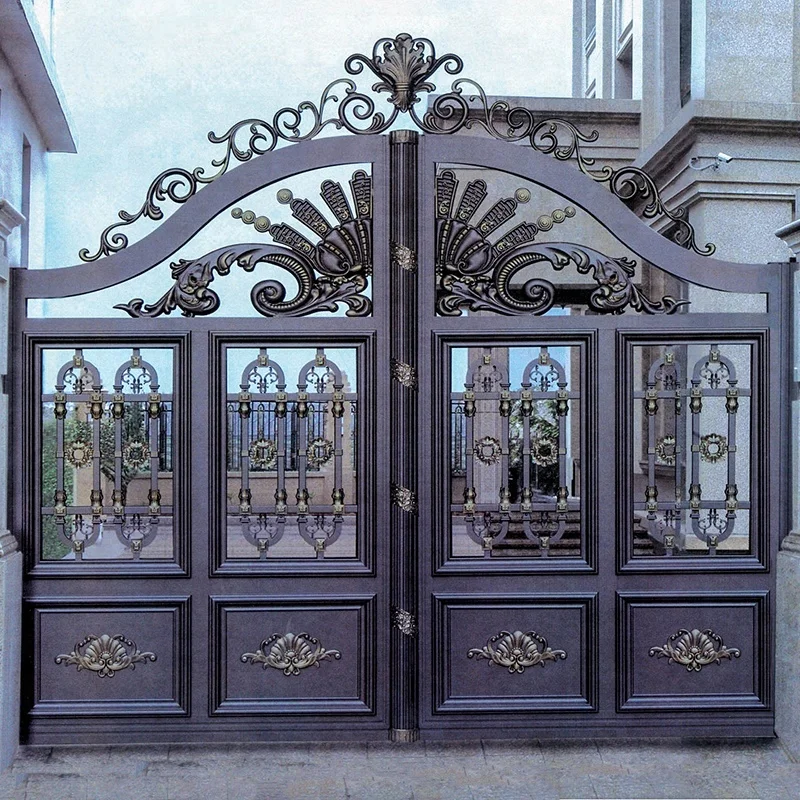 Bodun high quality price design automatic aluminium gate for driveway custom