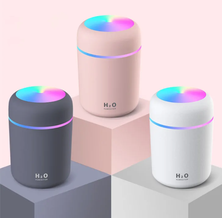 300ml Cup USB Air Humidifier Ultrasonic Mini Car Mist Maker Humidifier With 7 Colors LED Lights Mini Office Car Air Purifier
