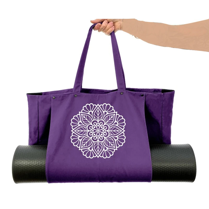 Plain Canvas Bags With Handle Yoga Mat Bag Canvas Gym Bag Big Space Waterproof Fitness Exercise Pack