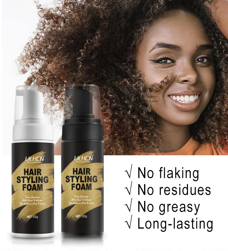 custom hair foam mousse private label professional styling curling hair mousse styling foam