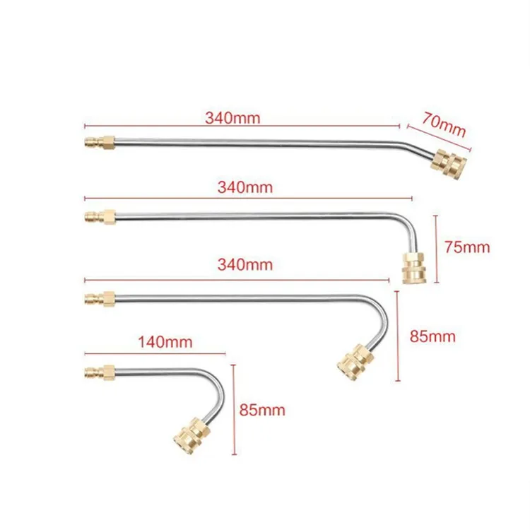 High Pressure Washer Rod Cleaner Attachment for Lance Wand 1/4 Quick Connect Rotary Extension Curved Rod