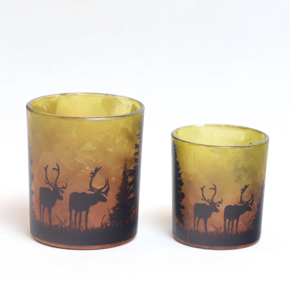 hand painted frosted glass candle jar for candles handmade romantic led candle lamps holder for home