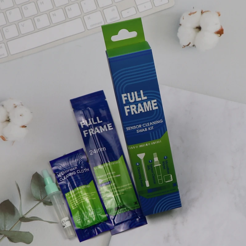 3 in 1 Portable Double Ended Microfiber Full Frame Sensor Swab DSLR Camera Cleaning Kit with Solution