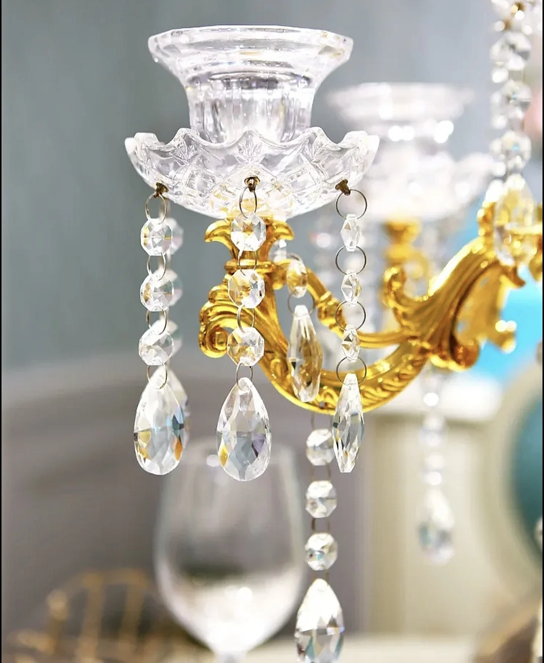 Supply Ball Trumpet Gold Flower Stand Wedding Decoration