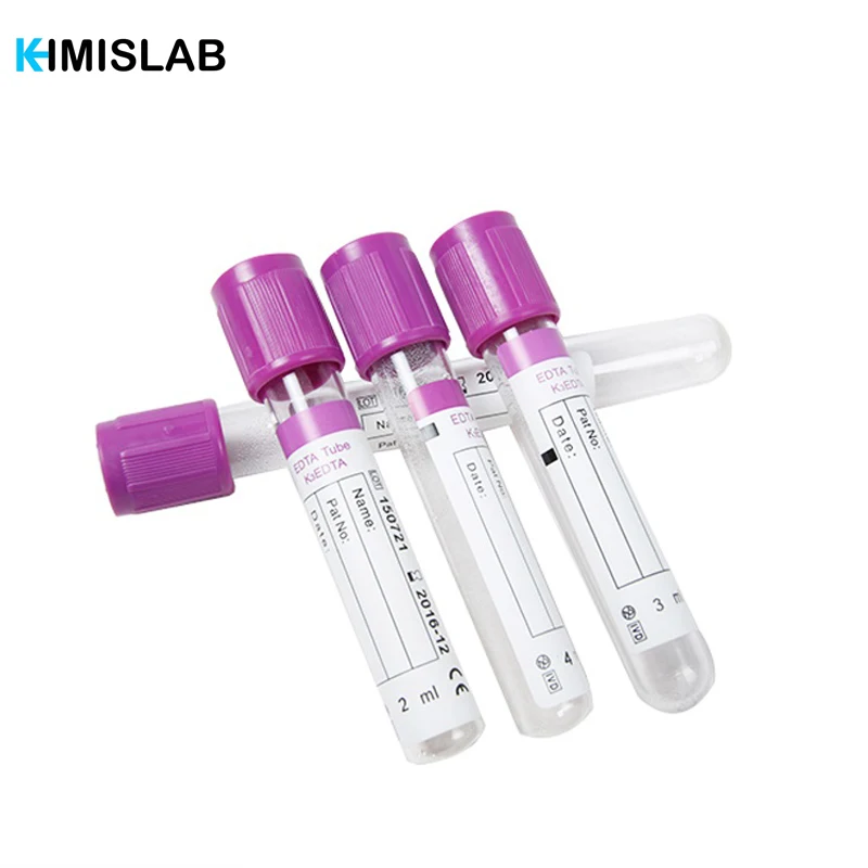 edta purple top medical blood sampling collection test tubes