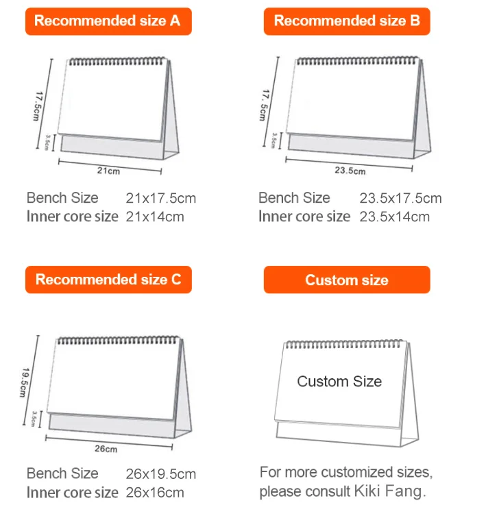 Unique design wholesale wire binding table desk flip calendars