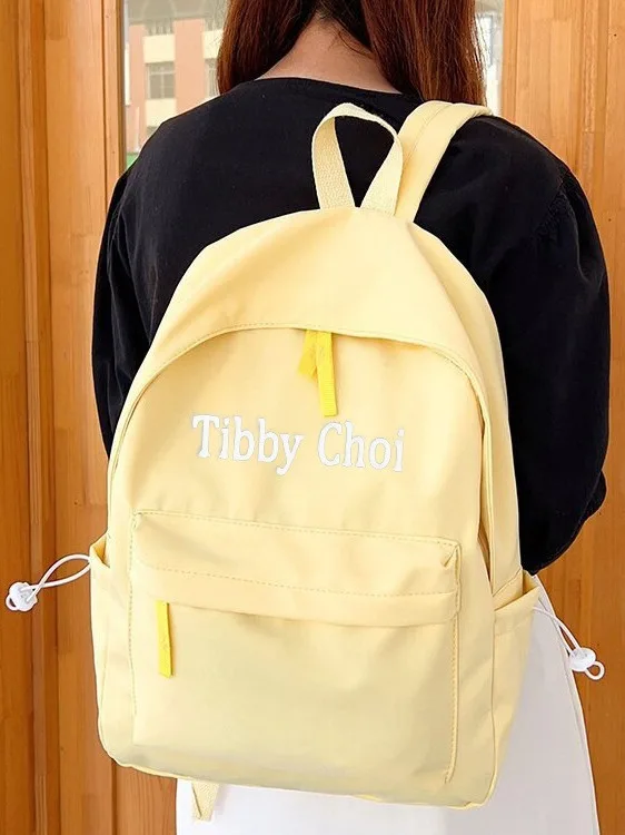 Personalized Monogramm Blank Plain Pink Backpack College Preppy School Bag Casual Women Teenager Girl Student Backpack