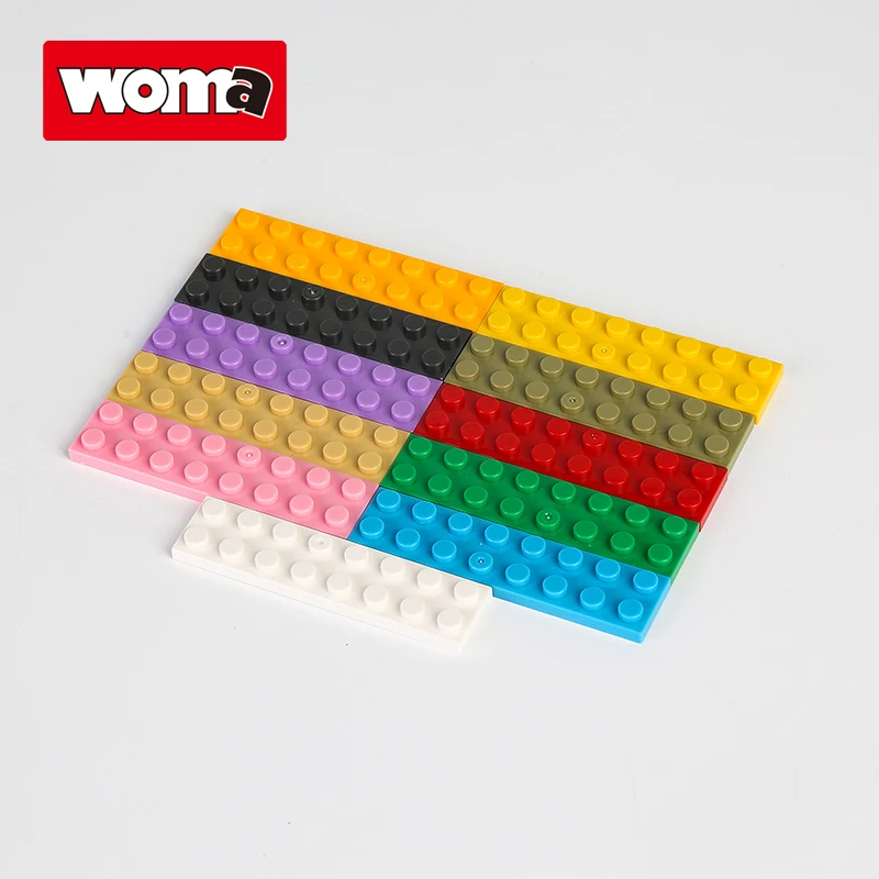 WOMA TOYS protaper universal MOC Plate 2 x 8 Plastic small building block Puzzle Classic Accessories 2*8 Base Plate (3034)