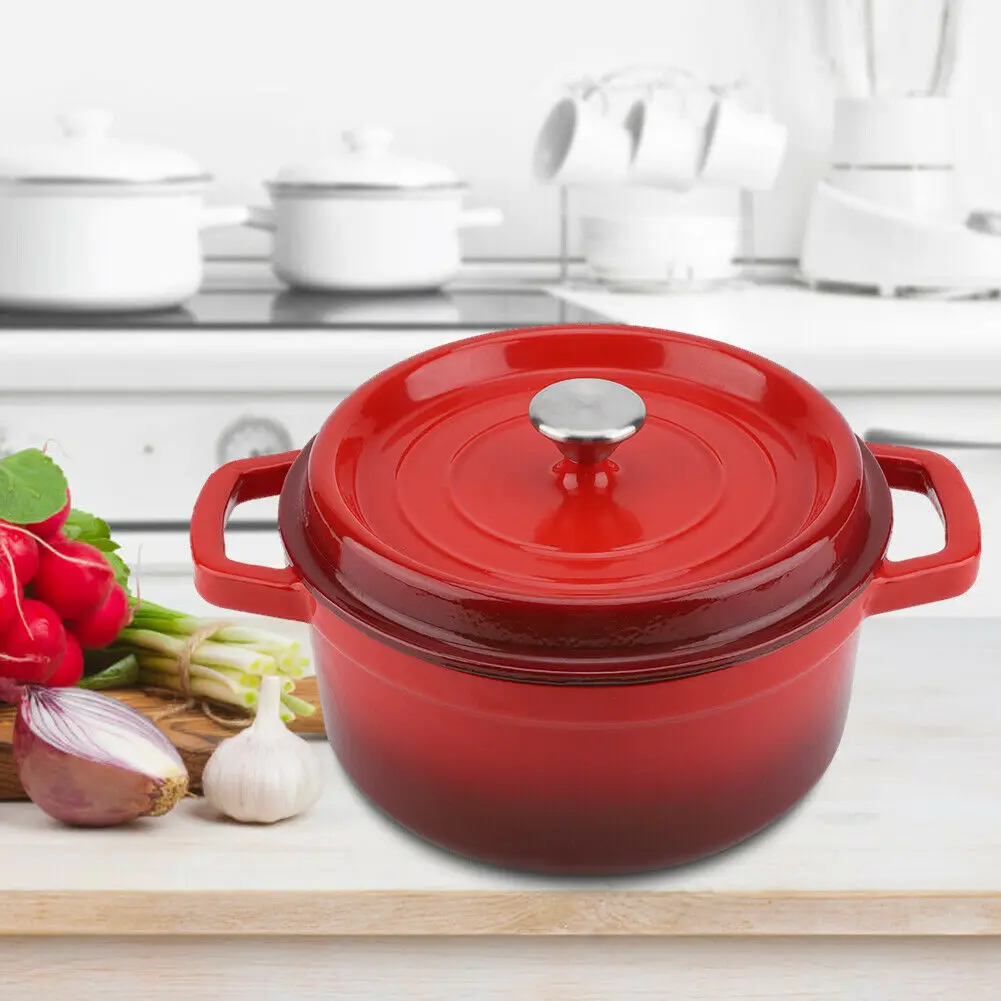 High-quality Cookware Manufacturers New Style Enamel Casserole 18cm Round Non-Stick Pot Cast Iron Dutch Oven for Toaster Oven