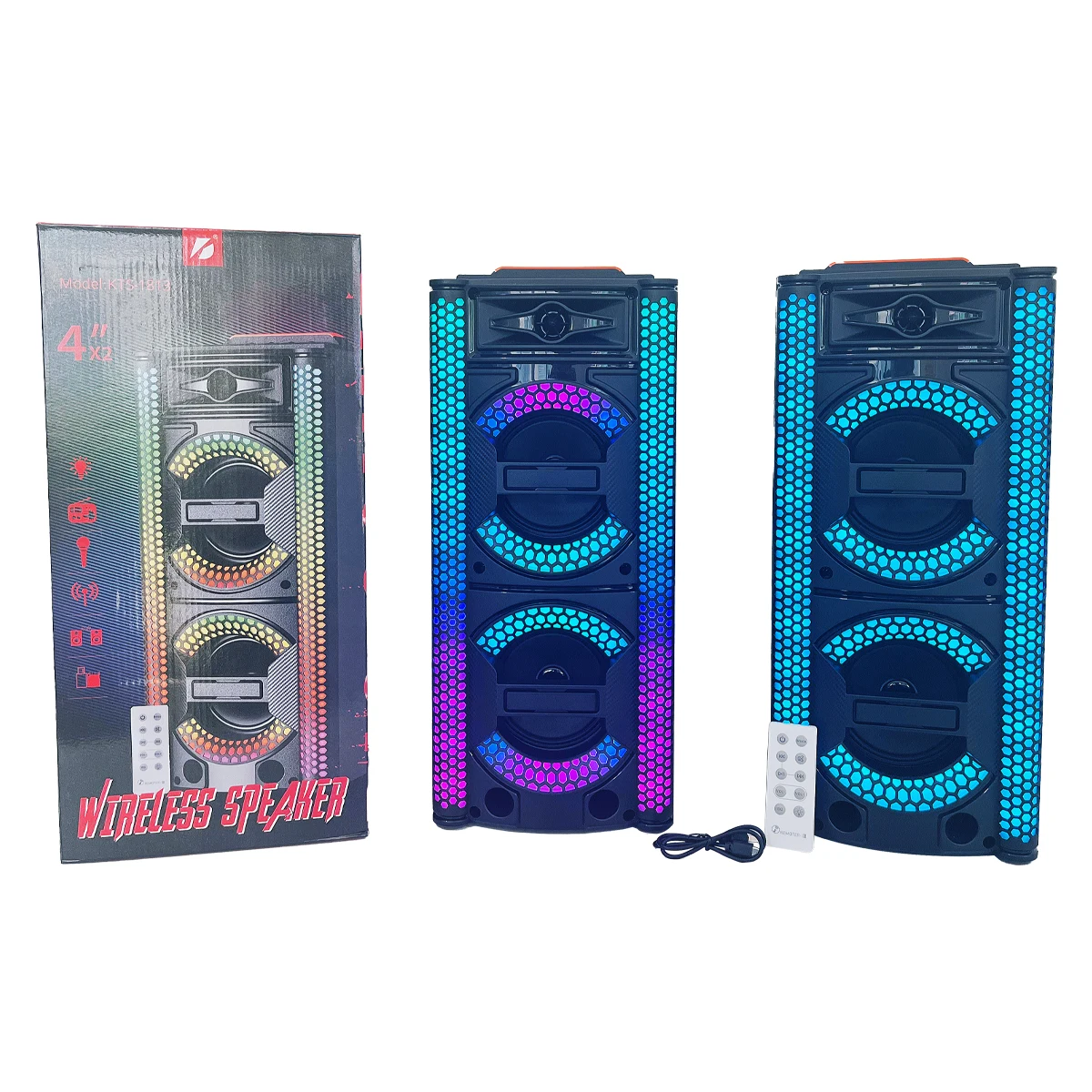 Rechargeable Handle Parti Box Band Full Vintages Kts Outdoor Boombox Subwoofer Speaker Portable Mini Radio Wireless Microphones
