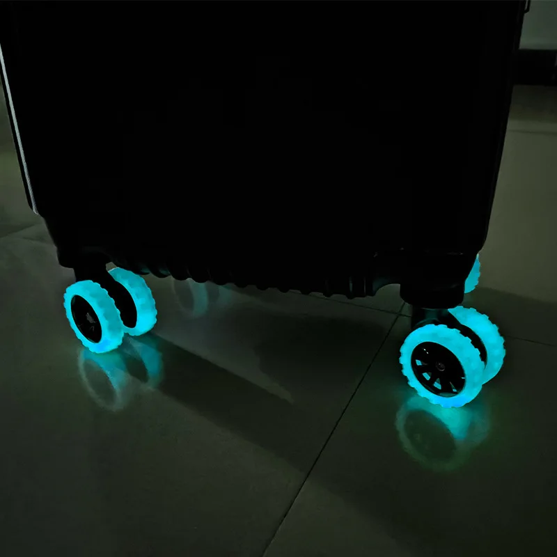8pcs Pack Glow in Dark Soft Reduce Noise Silicone Luggage Wheels Cover Caster Shoes Travel Luggage Suitcase Wheel Protector