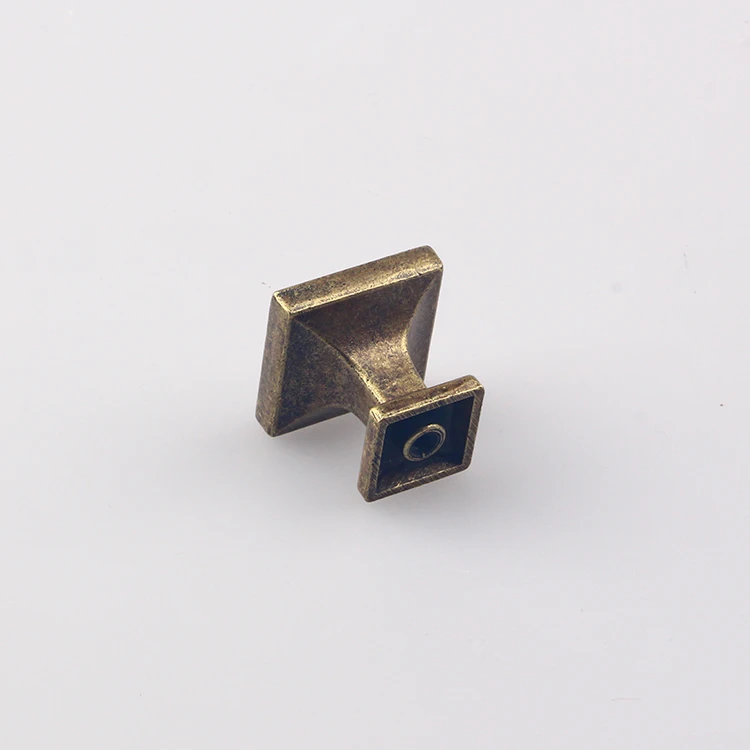 America style aged bonze zinc alloy square cabinet furniture knob handle