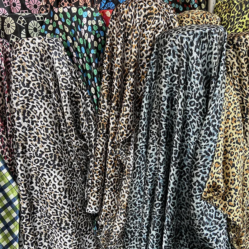 Wholesale price african fabric satin leopard print fabric free sample african leopard print fabric