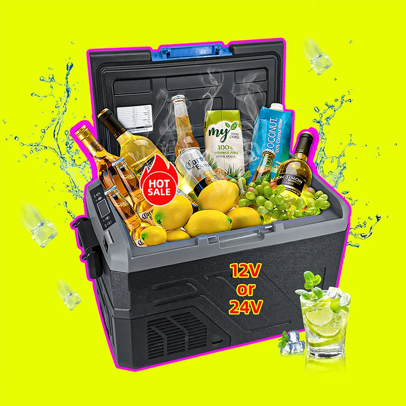 Car refrigeratordual Dc 12V 24V capacity 30 40 liters mini refrigerator Compressor Type suitable for RV campervan caravan