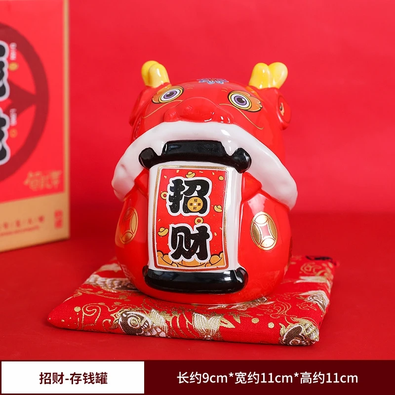 Spring Festival Figurine spring festival decoration Ceramic Piggy Bank Decoration fengshui Lucky New Year Mascot for gifts