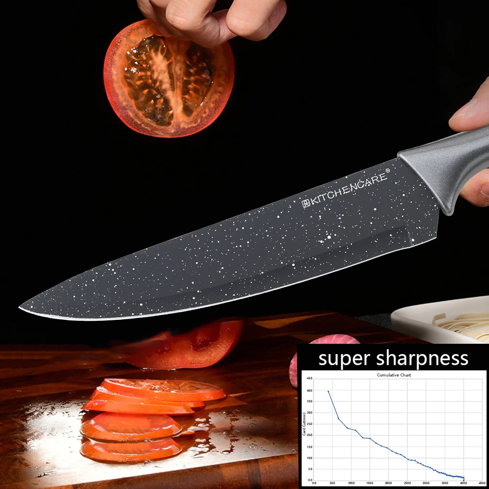 KITCHENCARE acrylic knife holder Stainless steel 6pcs Non-stick knife block set