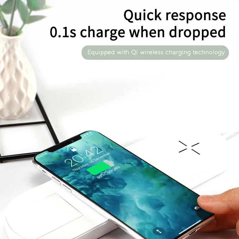 Newest 2020 shenzhen wireless charger sensor Watch mobile phone headset 3 in 1 wholesale custom logo oem fast wireless charger