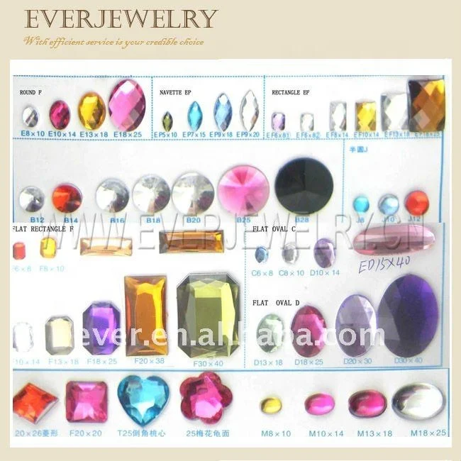 Wholesale Gemstone Loose Rhinestones Cheap Flat back Sew On Crystal Stone Acrylic Gems Accessories