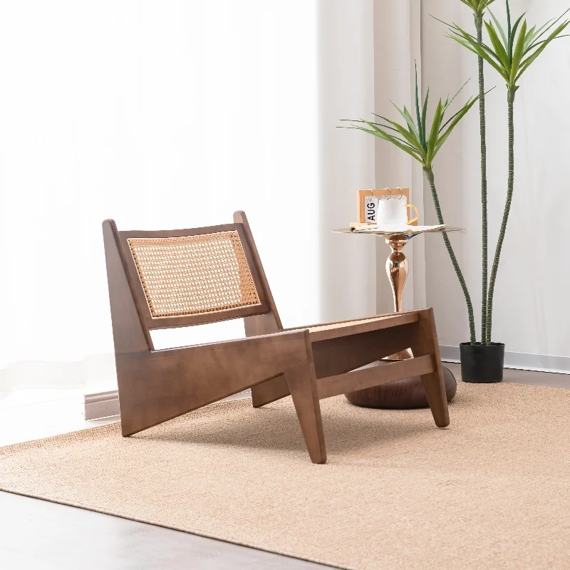 Nordic leisure chair living room solid wood lazy sofa chair Factory wholesale single armrest sofa chair