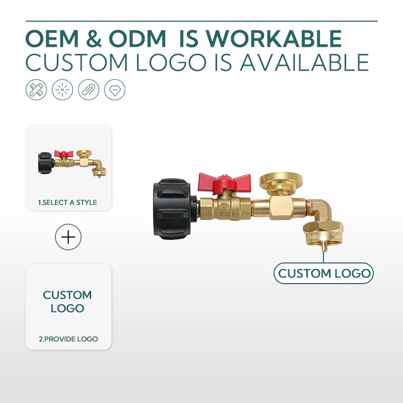 Campingmoon  PZ-104 regular   solid brass valve  propane tank adapter  Propane Refill Elbow Adapter  with   gauge