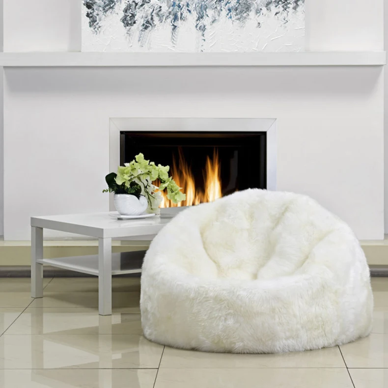 Home Use and Soft Faux Fur Material Seat Cushion Beanbag Faux Fur Bean Bag