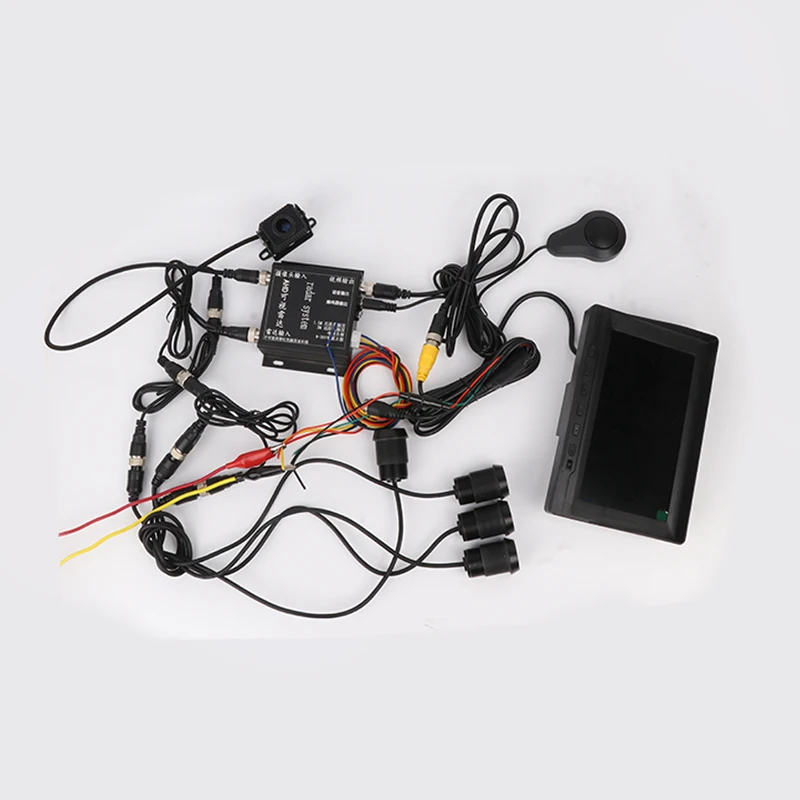 1080P 4CH SD Mobile DVR 4 Channels Bus Truck Van Video Recorder 2.0MP AHD Car cameras 7inch Car Monitor Playback Black Box