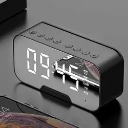 Wireless Mirror Speaker Super Bass Wireless Stereo Speakers Support TF Alarm Clock For Phone Computer
