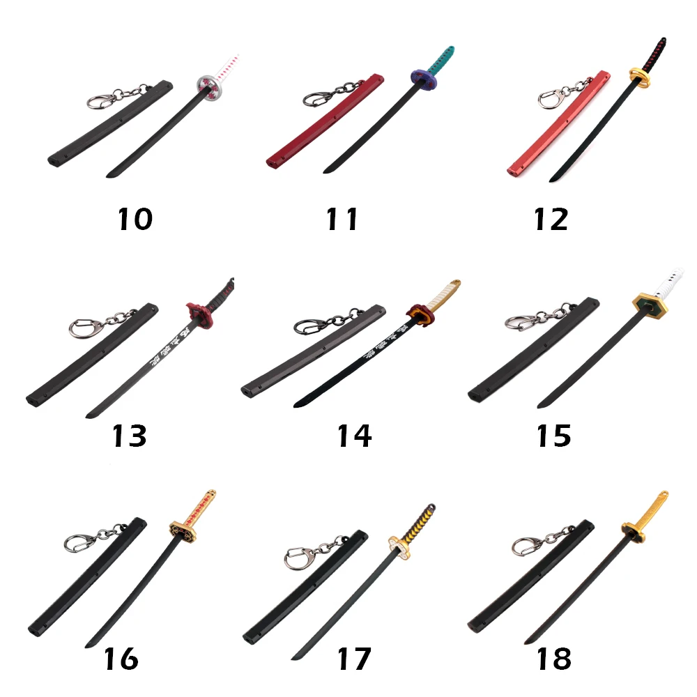 demon slayer Metal katana swords toy keychains Kamado Tanjirou Nichirin Blades cosplay ornament for students school bag pendant