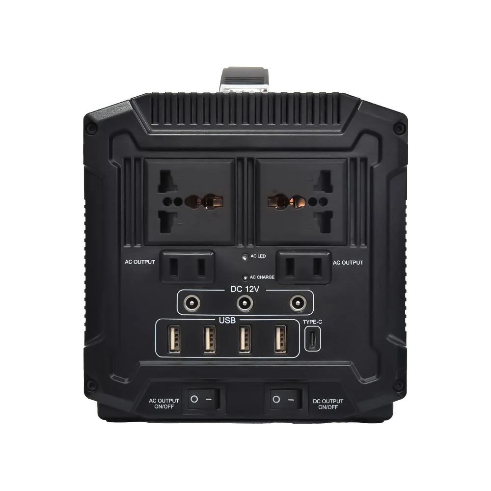 
AC output quick charge 500w camping emergency solar rechargeable charging station portable power station 