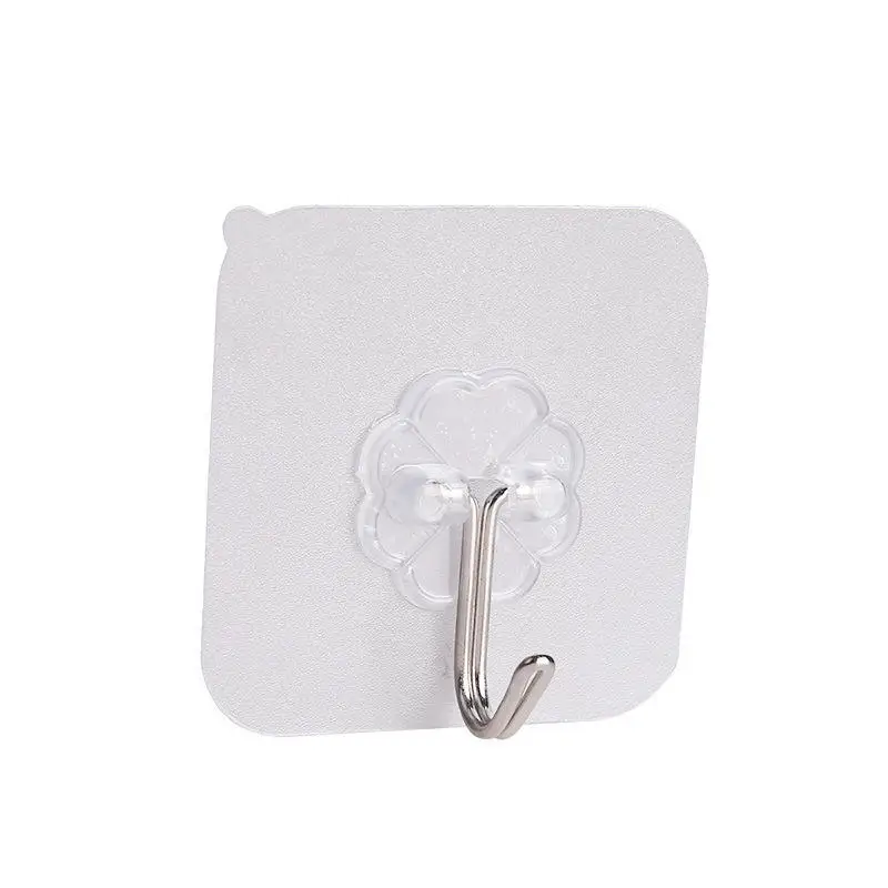 Aoniu Kitchen Bathroom 6cm Silver Wall Hook Traceless Stick Small Hook Strong Viscoses Hook