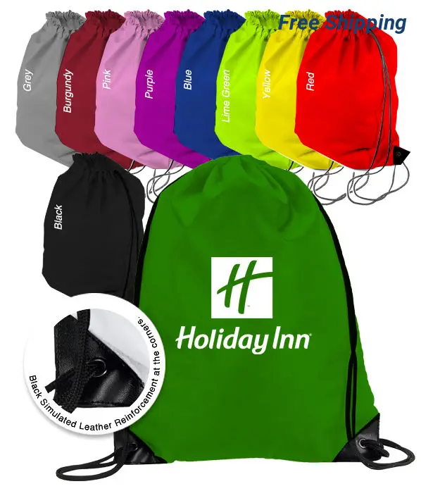 Promotional Wholesale Customized Promotional Polyester Nylon Drawstring Bag And Backpack Draw String Bag