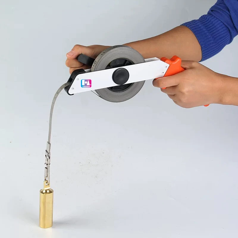 New Type Oil Gauging oil depth steel tape measure oil tank level measuring tape with Brass Plumb