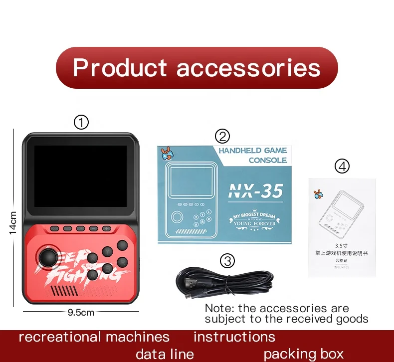 New NX-35 Classic Game 3.5-inch 2700 in 1 Handheld Game Console 64 bit Video Game Console Player
