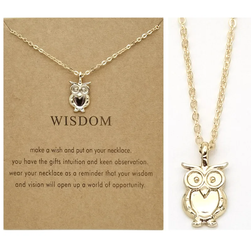 High Quality Valentines Card Dragonfly Animal Pendants Women Choker Plated Butterfly Necklace Gold Silver Vintage Mama Bird Owl