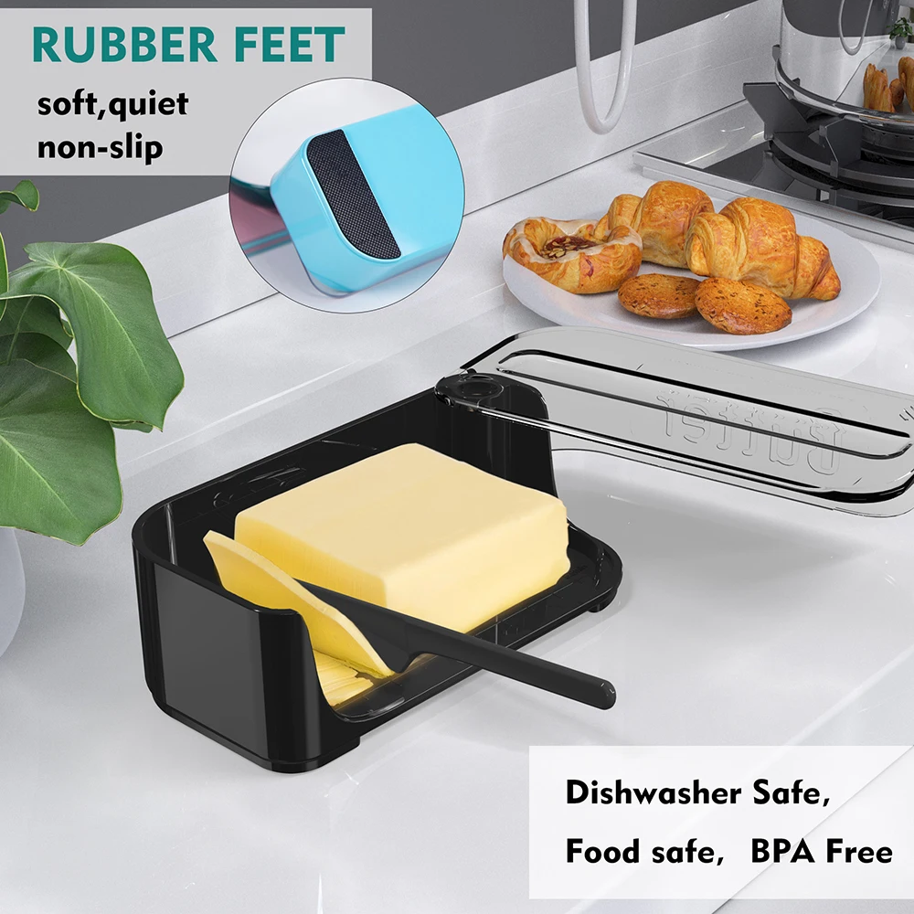 Butter Dish with Lid Butter Container Holds for Countertop Unbreakable Butter Keeper BPA-free Microwave Dishwasher Safe
