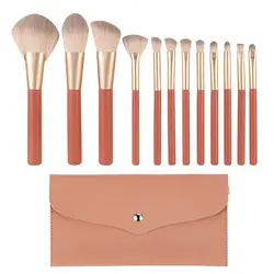 12 Pcs High Quality Vegan Synthetic Make Up Brushes Luxury Professional Private Label Makeup Brush Set With Bag Sample Dedicated