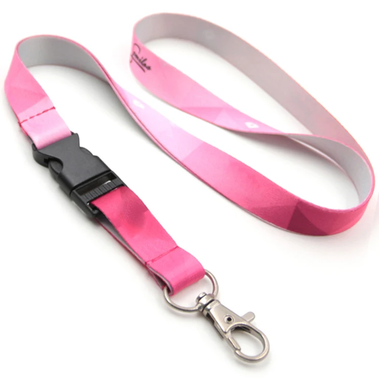Wholesale supplies custom polyester hope gifts bulk breast cancer awareness products love pink lanyard