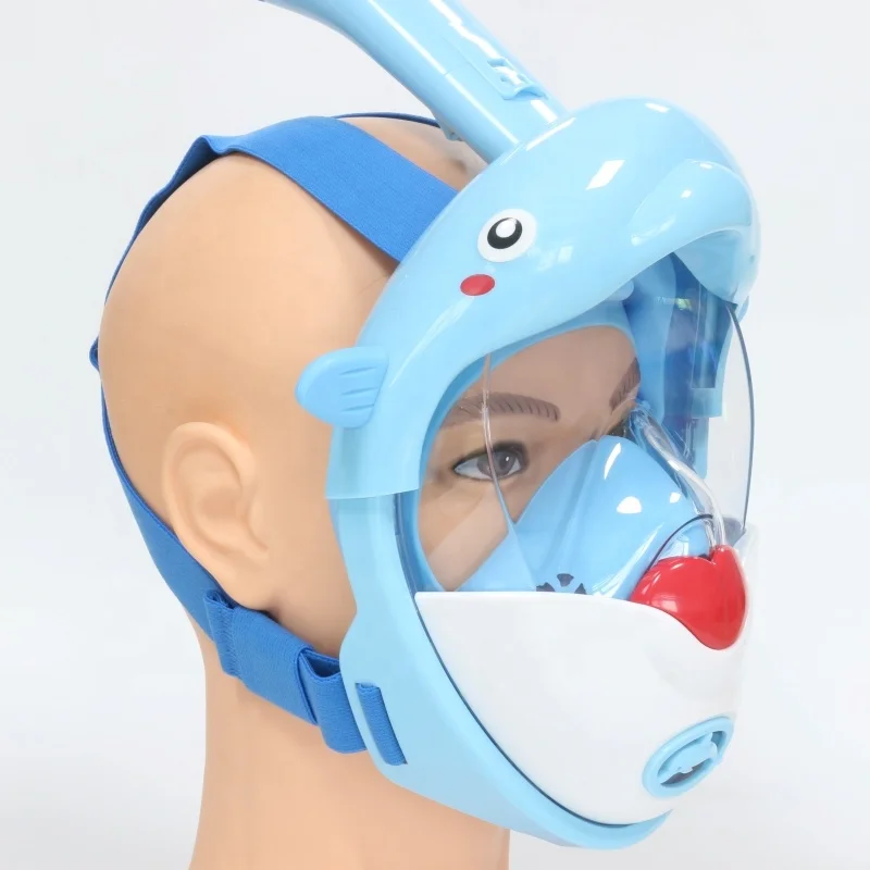 2022 new design panoramic view kids full face snorkel mask