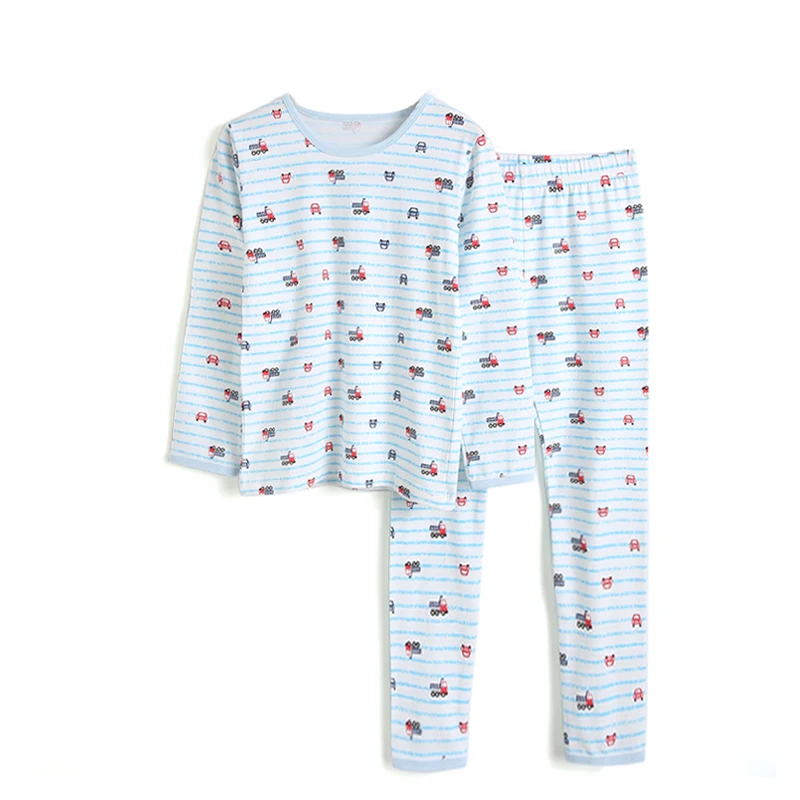 Spring And Autumn Personalized Blank Pajama sets Winter Korean Print Long Sleeve Sleepwear For Kids and Baby