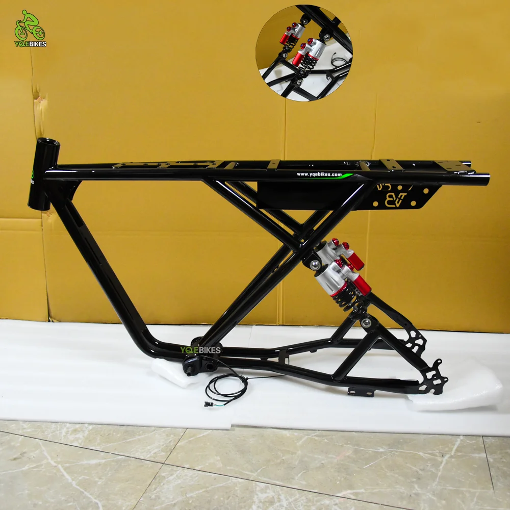 Customization OEM Super Double Suspension EBike Frame 20*4.0 Carbon Steel Electric Bike Conversion Kit 73 RX Frame Bike Frameset